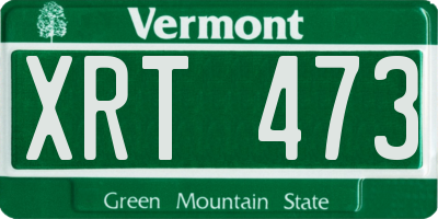 VT license plate XRT473