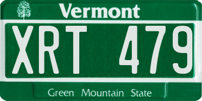 VT license plate XRT479