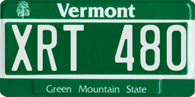 VT license plate XRT480