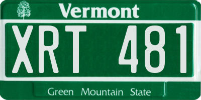 VT license plate XRT481