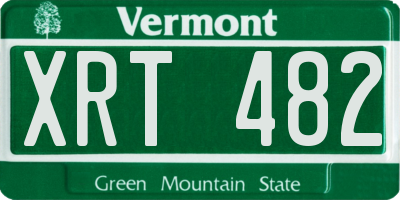 VT license plate XRT482