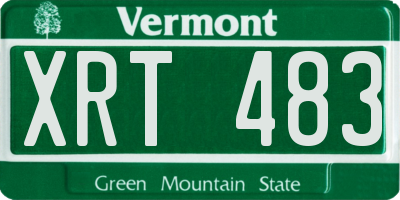 VT license plate XRT483