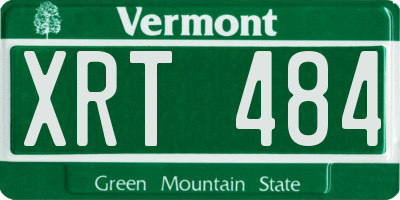 VT license plate XRT484