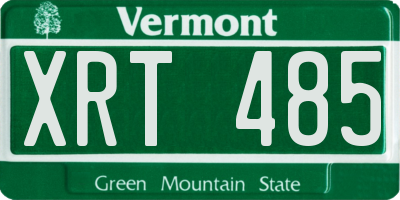 VT license plate XRT485