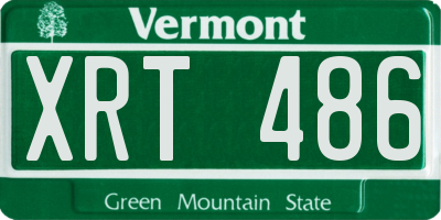 VT license plate XRT486
