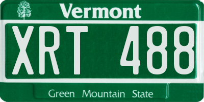 VT license plate XRT488