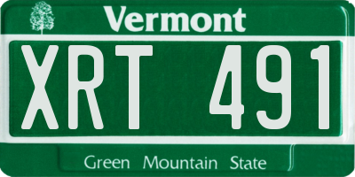 VT license plate XRT491