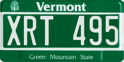 VT license plate XRT495