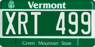 VT license plate XRT499