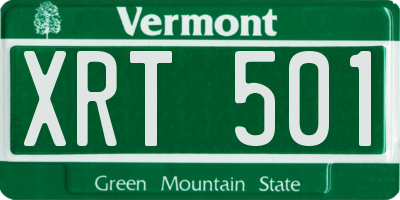 VT license plate XRT501