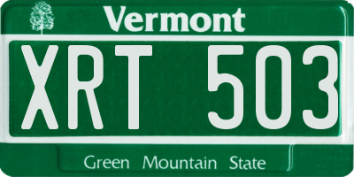 VT license plate XRT503