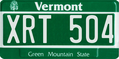VT license plate XRT504