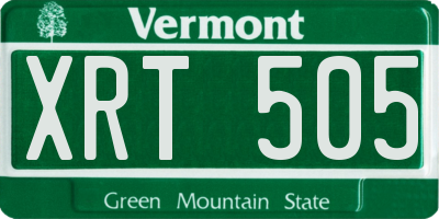VT license plate XRT505