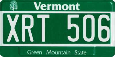 VT license plate XRT506