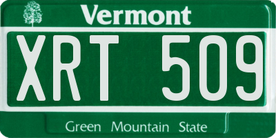 VT license plate XRT509