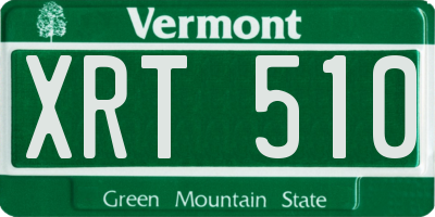VT license plate XRT510