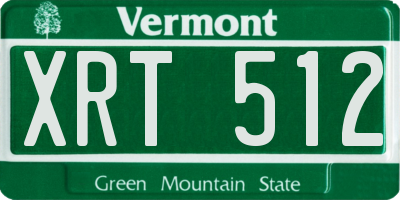 VT license plate XRT512