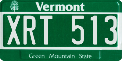 VT license plate XRT513
