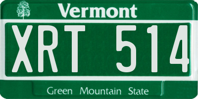 VT license plate XRT514