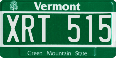 VT license plate XRT515