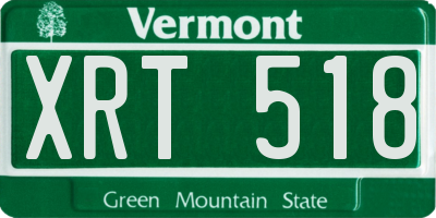 VT license plate XRT518
