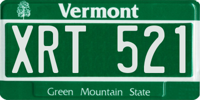 VT license plate XRT521