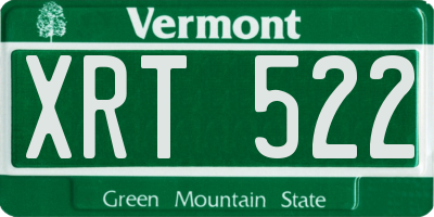 VT license plate XRT522