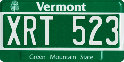VT license plate XRT523
