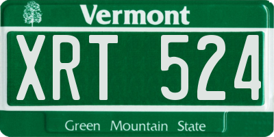 VT license plate XRT524