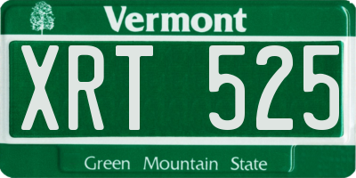 VT license plate XRT525