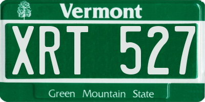 VT license plate XRT527