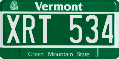VT license plate XRT534