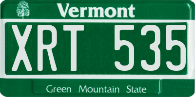 VT license plate XRT535