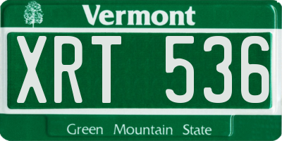 VT license plate XRT536