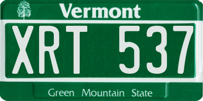 VT license plate XRT537