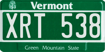 VT license plate XRT538