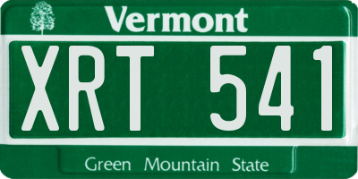 VT license plate XRT541