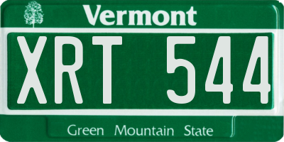 VT license plate XRT544