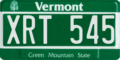 VT license plate XRT545