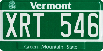 VT license plate XRT546