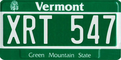 VT license plate XRT547