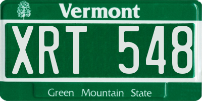 VT license plate XRT548