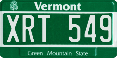 VT license plate XRT549