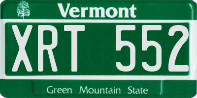 VT license plate XRT552