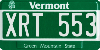 VT license plate XRT553