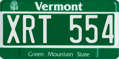 VT license plate XRT554