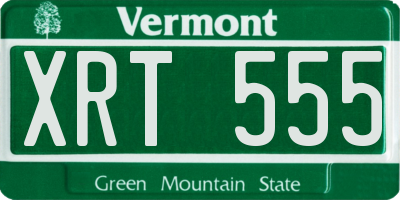 VT license plate XRT555