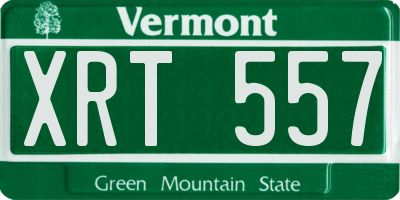 VT license plate XRT557