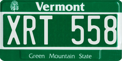 VT license plate XRT558