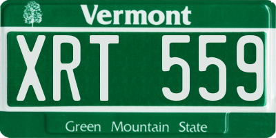 VT license plate XRT559